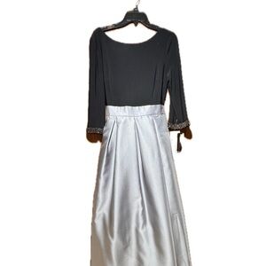 Elegant Black and Silver Formal Evening Gown